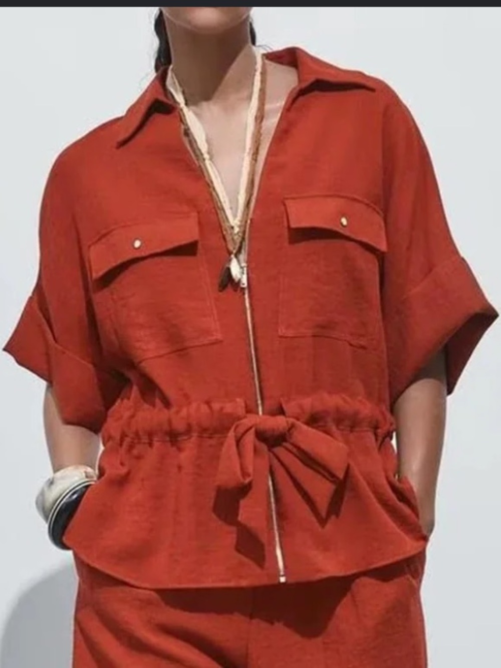 Zara Tied Safari Shirt NEW NWT